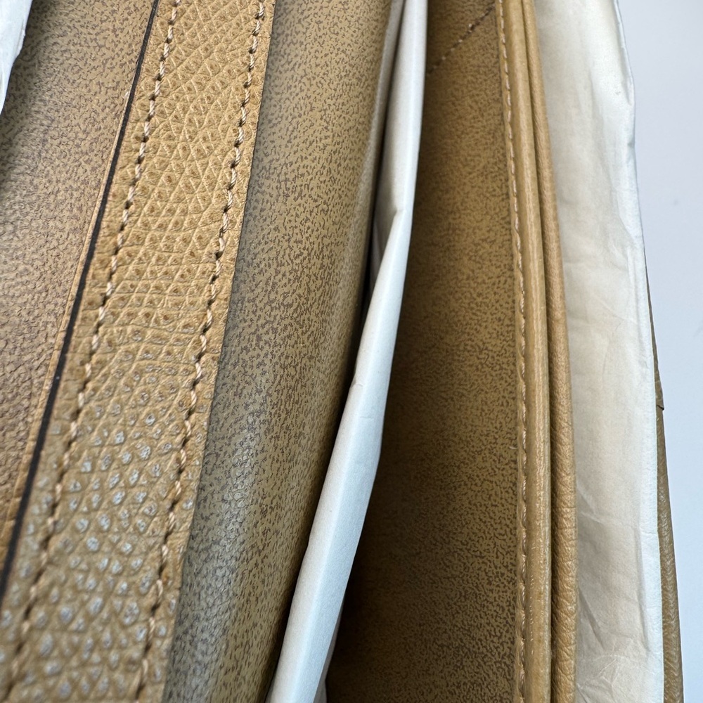 Vintage Christian Dior Crossbody Tan Leather Honeycomb Monogram Messenger - Picture 6 of 12